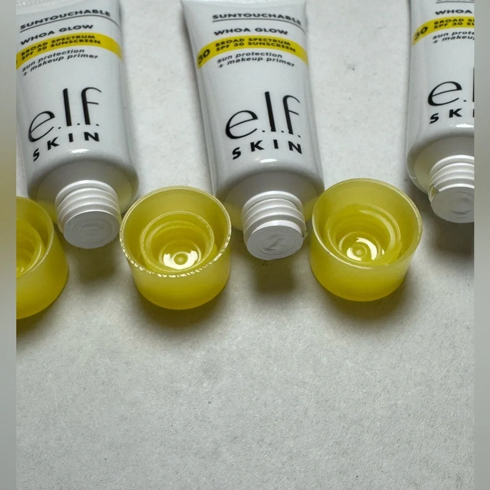 3 e.l.f. SKIN Suntouchable Whoa Glow SPF 30 Sunscreen & Primer Mini, Sunbeam